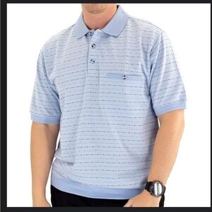⛵️ Sky Blue Striped Polo Shirt for Men